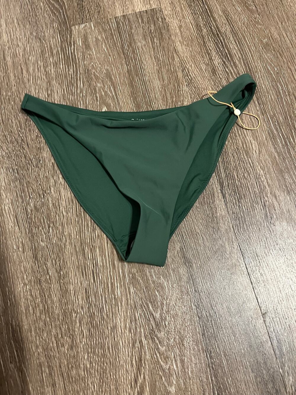 Quince Italian Low Rise Bikini Bottom in Palm Green Size Small NWOT!